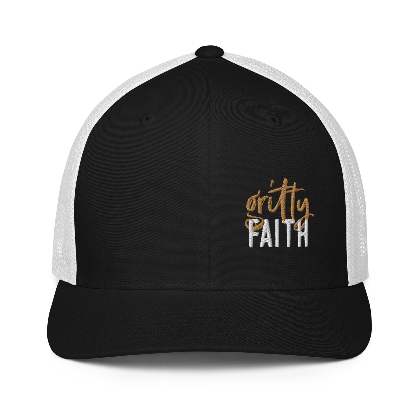 Gritty Faith Closed-back Trucker Cap Gold/White Logo