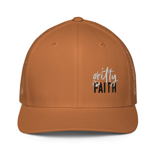 Gritty Faith Closed-back Trucker Cap White/Black Logo