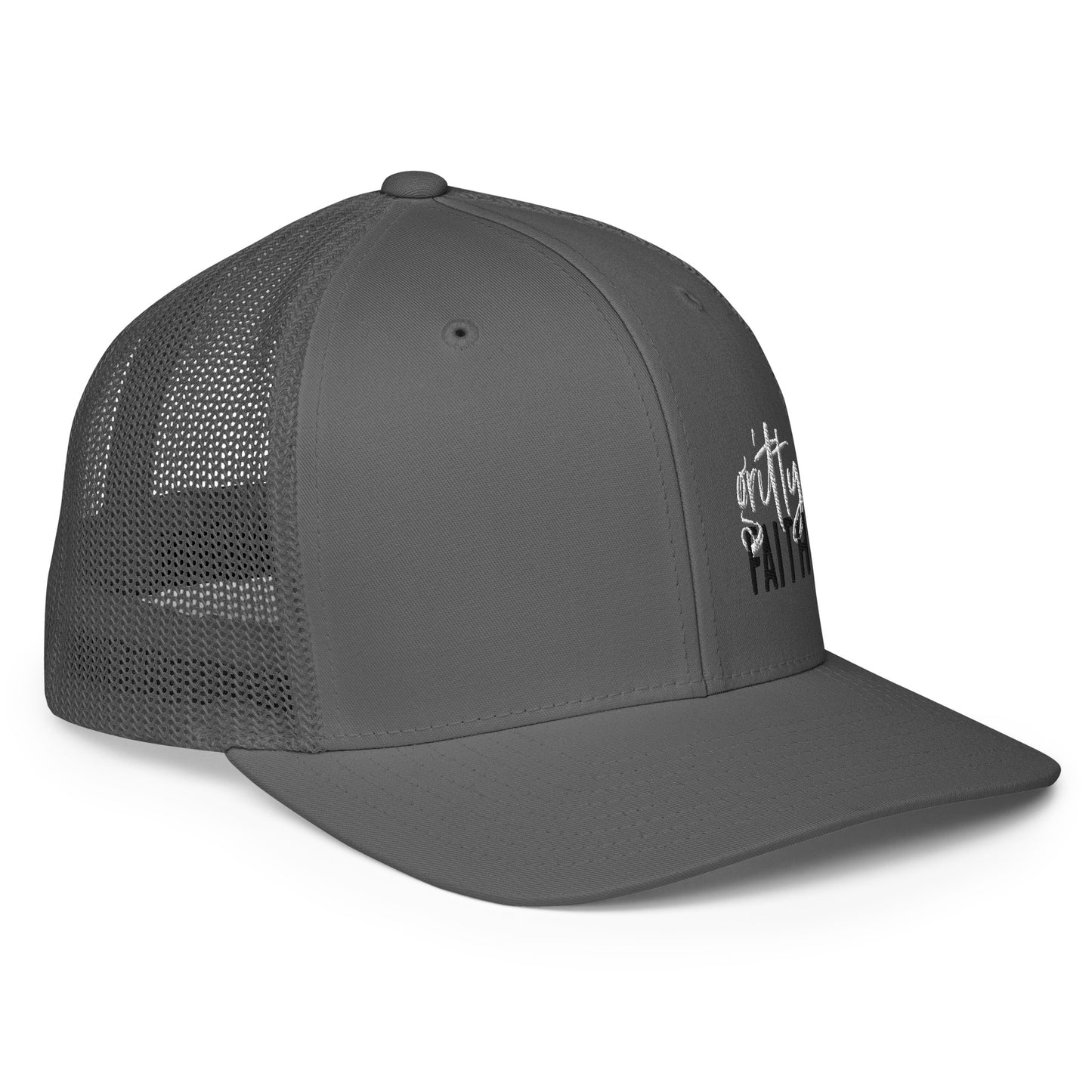 Gritty Faith Closed-back Trucker Cap White/Black Logo