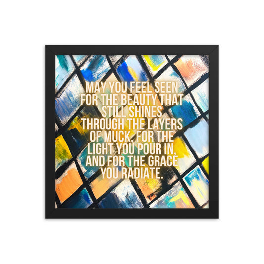 Stained Glass Framed Print 12x12"